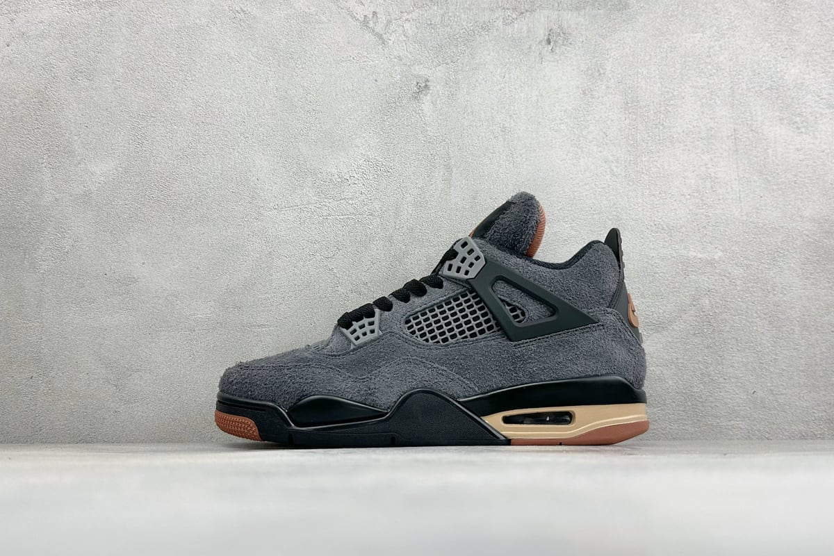 乔丹 Air Jordan 4 Retro 耐克迈克尔 灰黑 正面实拍图
