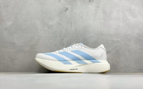 阿迪达斯Adidas Adizero Evo SL 阿迪超轻透气缓震跑鞋白蓝纯原版本 货号：JQ4527