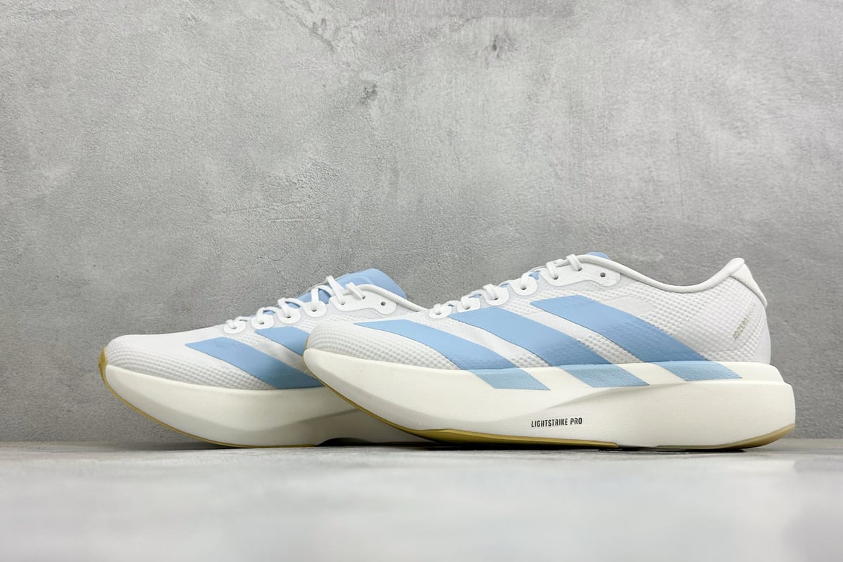 阿迪达斯 Adidas Adizero Evo SL 阿迪超轻透气缓震跑鞋 白蓝 鞋跟实拍图