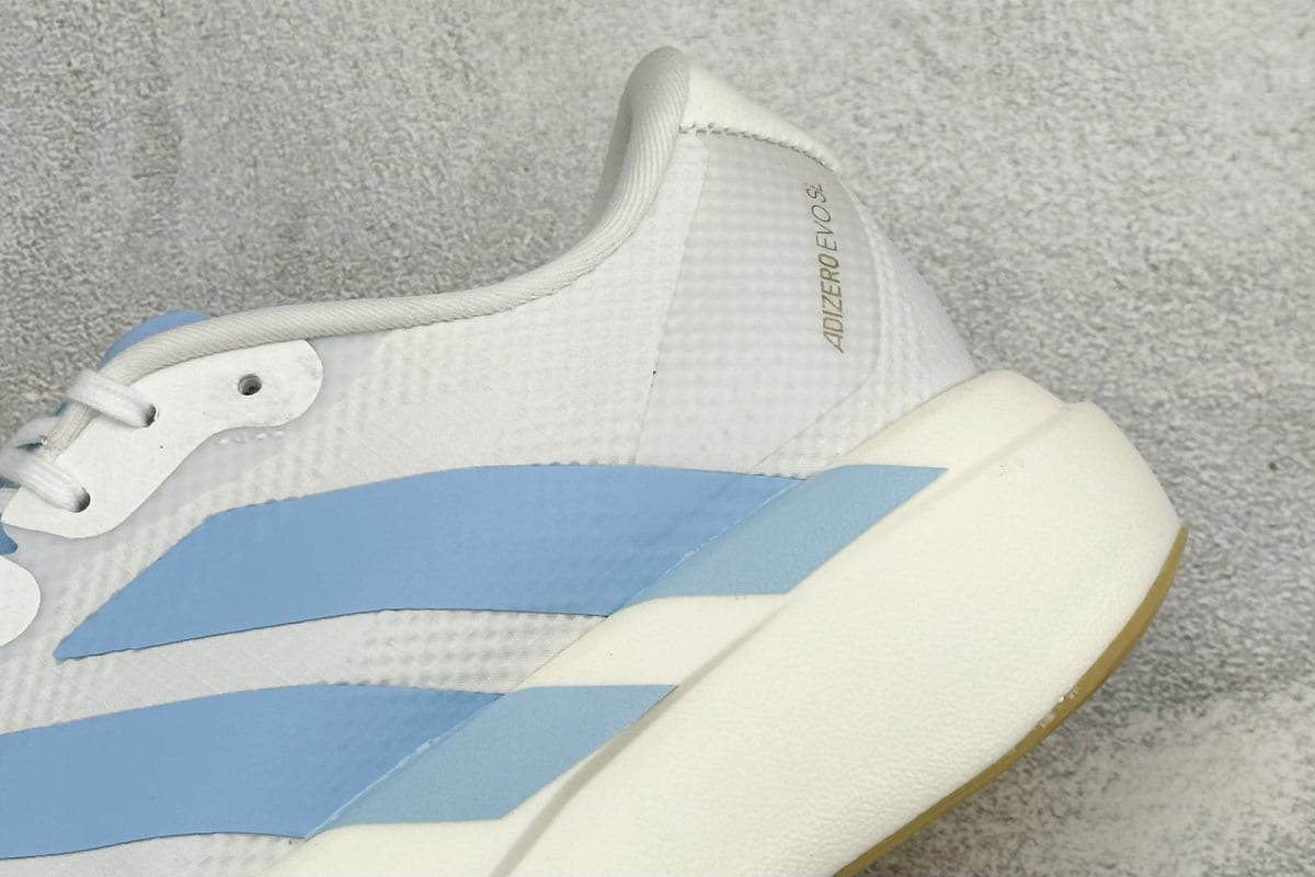 阿迪达斯 Adidas Adizero Evo SL 阿迪超轻透气缓震跑鞋 白蓝 细节实拍图