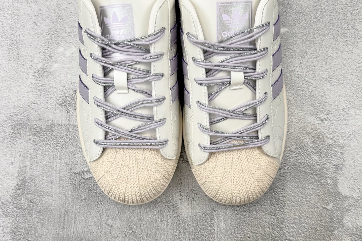 阿迪达斯 Adidas originals Superstar 2 白紫 鞋标实拍图