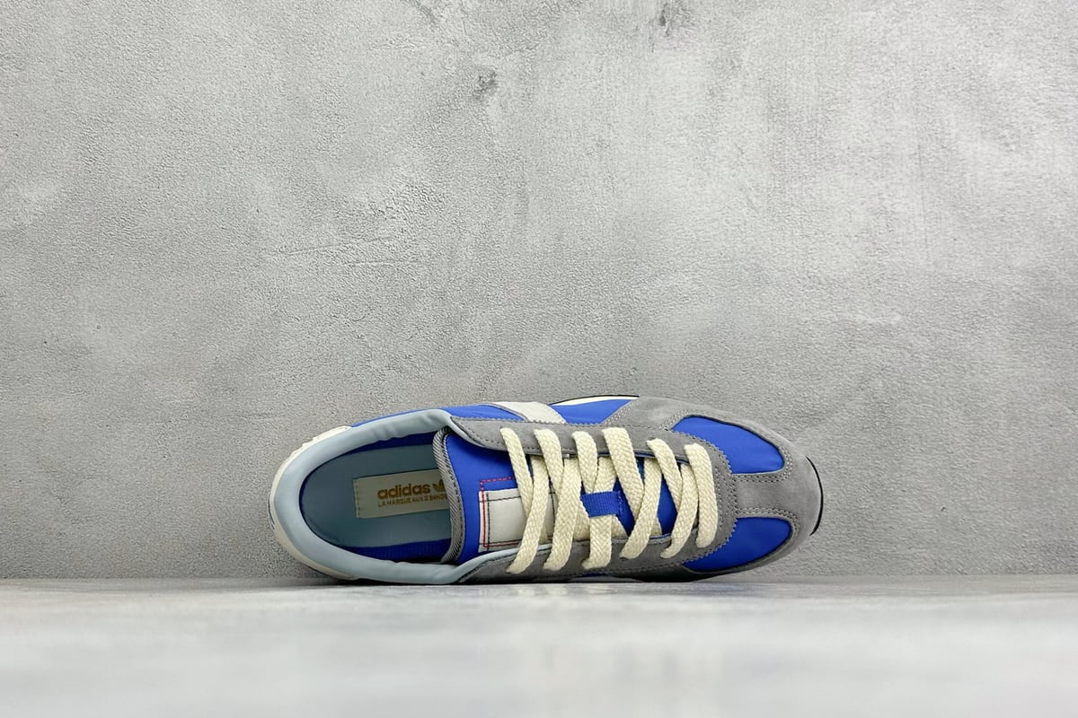 阿迪达斯 Adidas originals BW RUN 舒适贴合复古风德训跑步鞋 蓝灰 背面实拍图