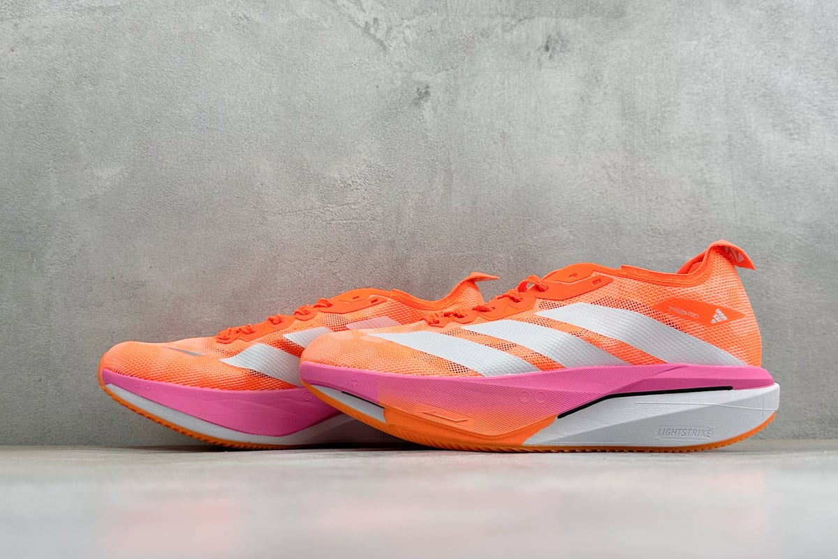 阿迪达斯 Adidas ZYRION PRO 舒适贴合防滑耐磨透气回弹跑步鞋 橙粉 鞋跟实拍图