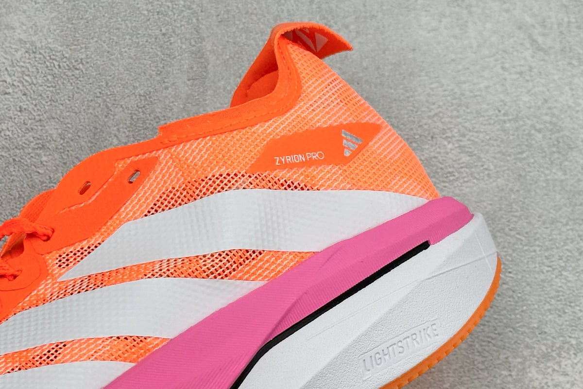 阿迪达斯 Adidas ZYRION PRO 舒适贴合防滑耐磨透气回弹跑步鞋 橙粉 细节实拍图