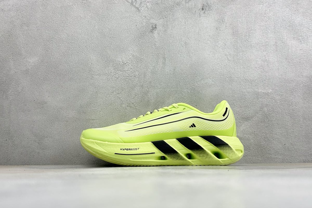阿迪达斯 Adidas HyperBoost LITE 全新爆米绿花透气缓震跑步鞋 正面实拍图