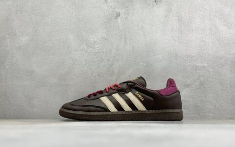 阿迪达斯Adidas Originals Samba OG 阿迪桑巴舞系列绅士德训足球风百搭低帮休闲运动板鞋黑粉橙纯原版本 货号：KI8139