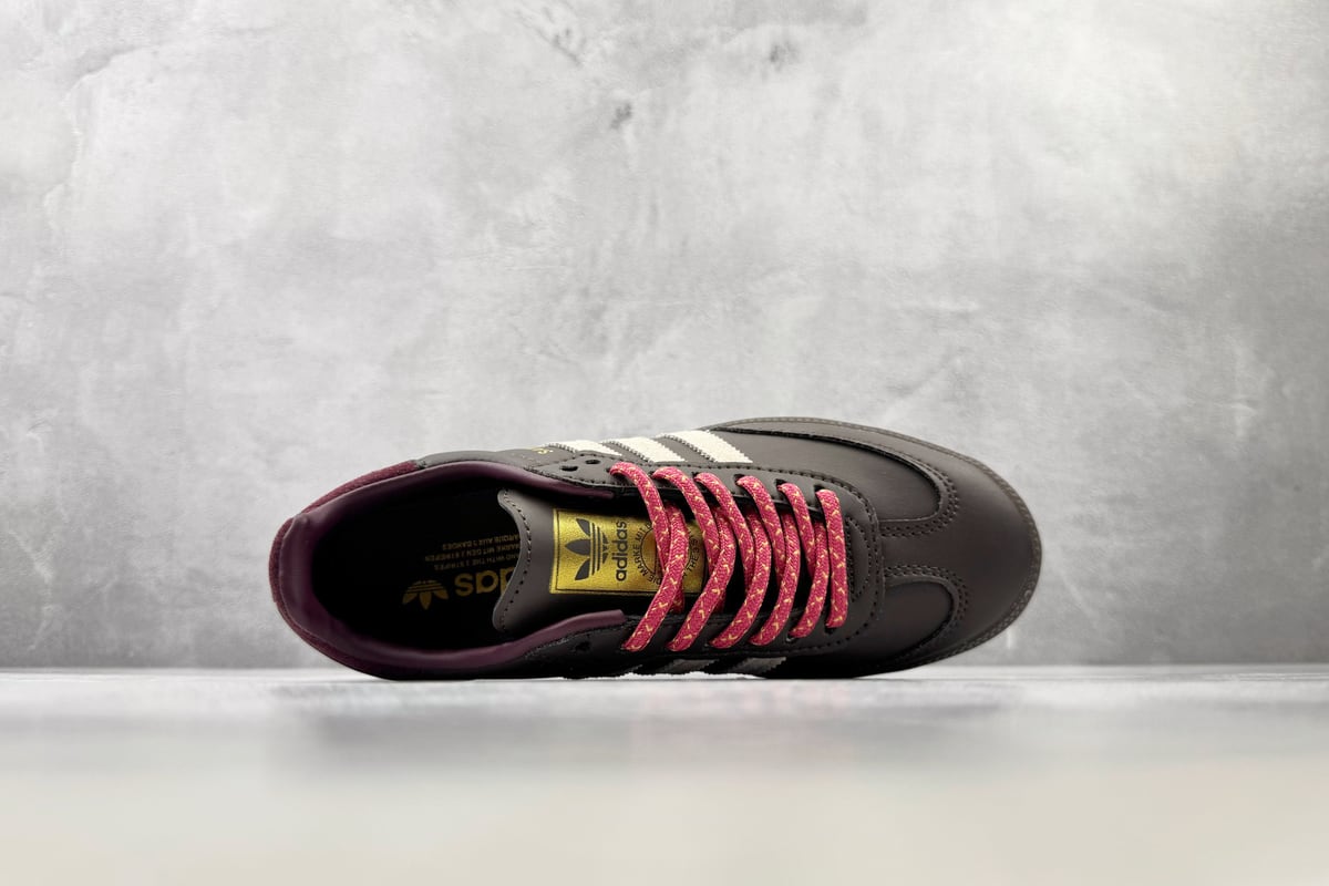 阿迪达斯 Adidas originals SAMBA OG 深巧克力棕白橙 背面实拍图