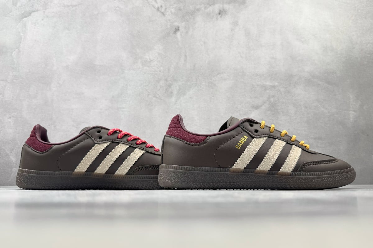 阿迪达斯 Adidas originals SAMBA OG 深巧克力棕白橙 鞋底实拍图