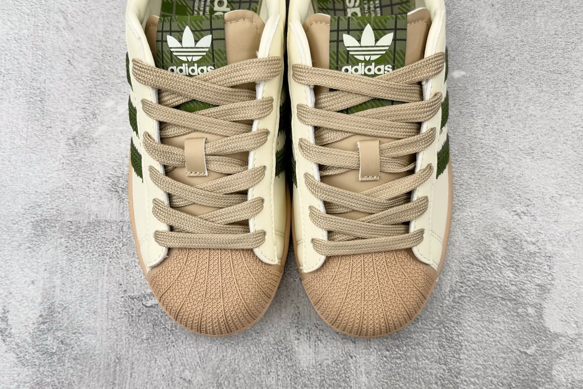 阿迪达斯 Adidas originals Superstar 2 米橙绿 鞋标实拍图