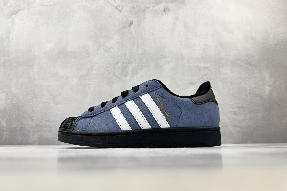 阿迪达斯 Adidas originals SUPERSTAR 2 墨水蓝白黑 正面实拍图