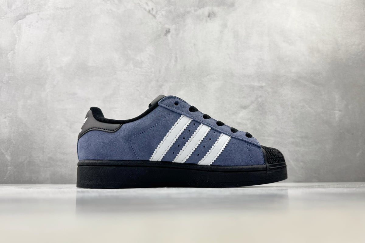 阿迪达斯 Adidas originals Superstar 2 墨水蓝黑白 侧面实拍图