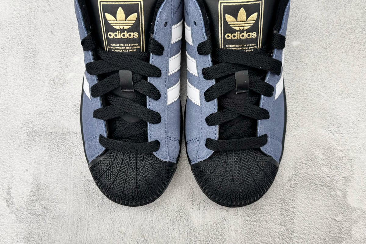 阿迪达斯 Adidas originals SUPERSTAR 2 墨水蓝白黑 鞋标实拍图