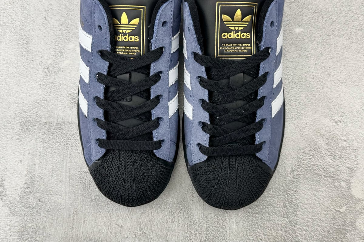 阿迪达斯 Adidas originals Superstar 2 墨水蓝黑白 鞋标实拍图