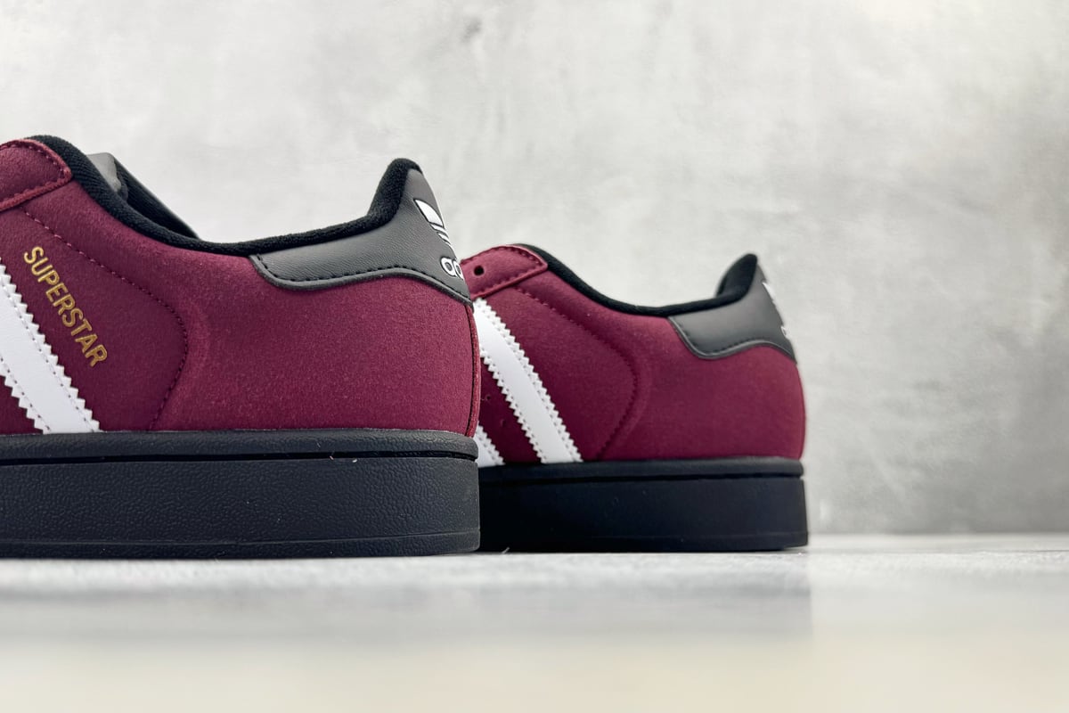 阿迪达斯 Adidas originals SUPERSTAR 2 酱红白黑 上脚实拍图
