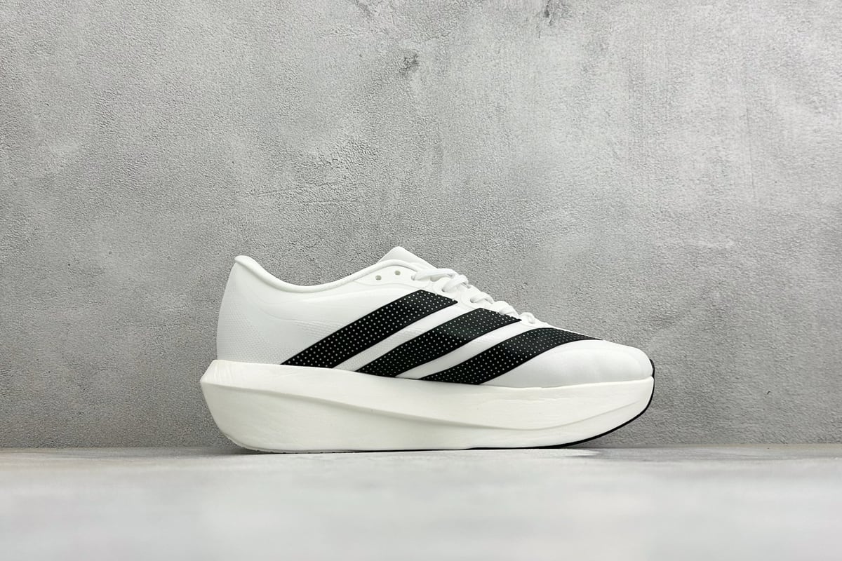 阿迪达斯 Adidas ADIZERO EVO SL 2 阿迪超轻透气缓震跑鞋 白黑 侧面实拍图