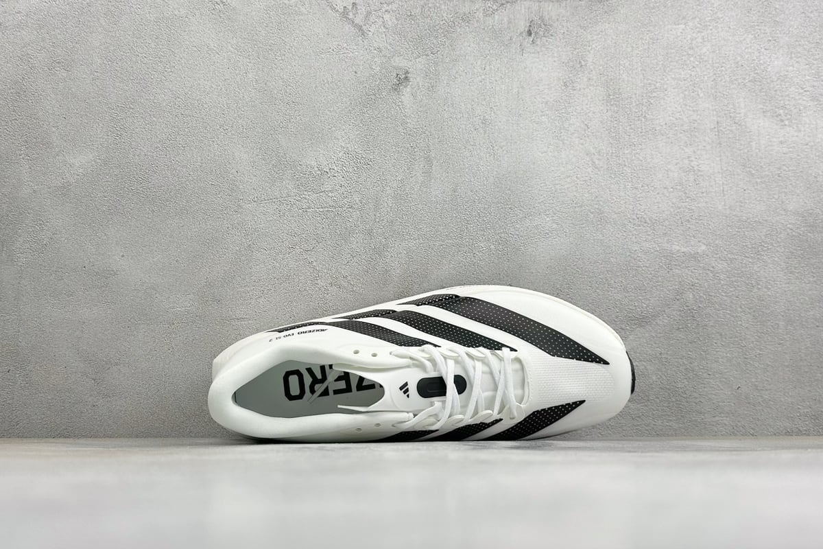 阿迪达斯 Adidas ADIZERO EVO SL 2 阿迪超轻透气缓震跑鞋 白黑 背面实拍图
