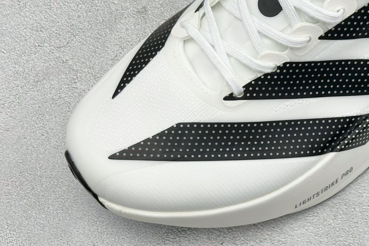 阿迪达斯 Adidas ADIZERO EVO SL 2 阿迪超轻透气缓震跑鞋 白黑 鞋标实拍图