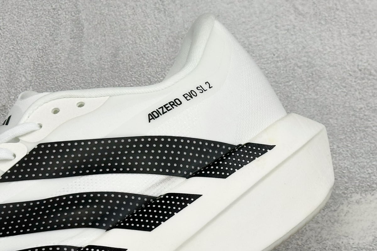 阿迪达斯 Adidas ADIZERO EVO SL 2 阿迪超轻透气缓震跑鞋 白黑 细节实拍图