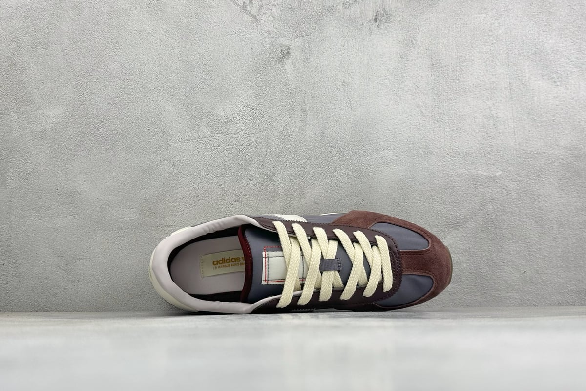 阿迪达斯 Adidas originals BW RUN 舒适贴合复古风德训跑步鞋 灰蓝棕 背面实拍图