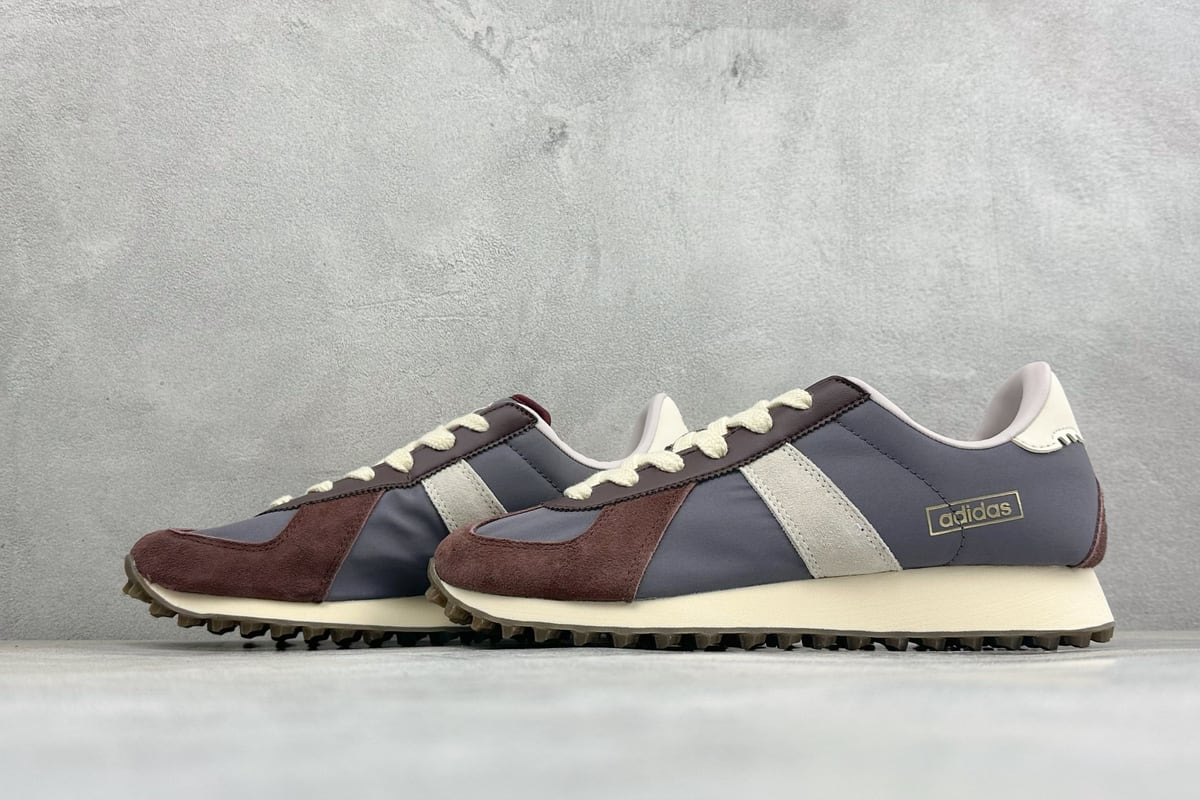阿迪达斯 Adidas originals BW RUN 舒适贴合复古风德训跑步鞋 灰蓝棕 鞋跟实拍图