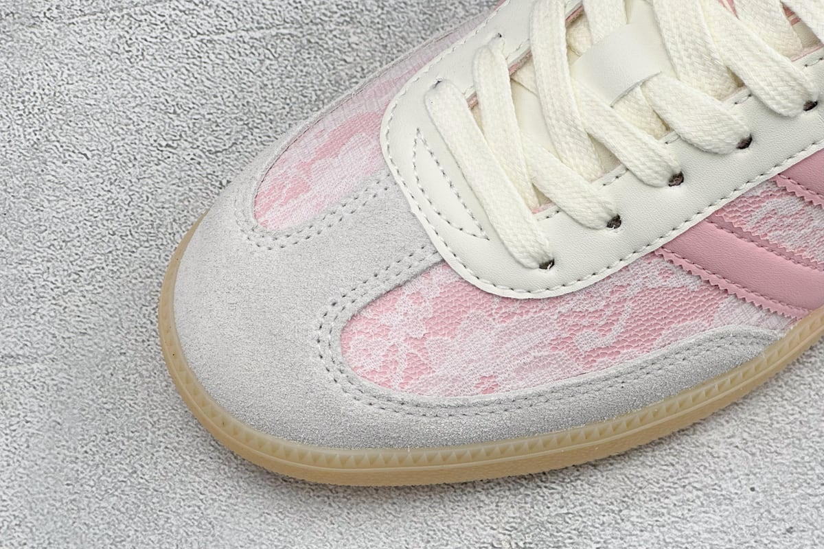 阿迪达斯 Adidas Original Samba OG 复古桑巴板鞋 白粉 鞋标实拍图
