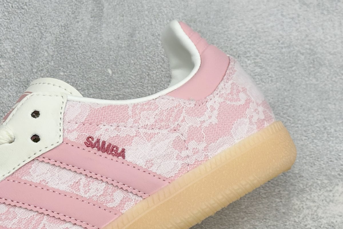 阿迪达斯 Adidas Original Samba OG 复古桑巴板鞋 白粉 细节实拍图
