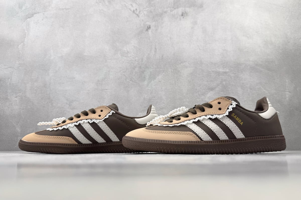 阿迪达斯 Adidas originals SAMBA OG 棕白橙 鞋跟实拍图