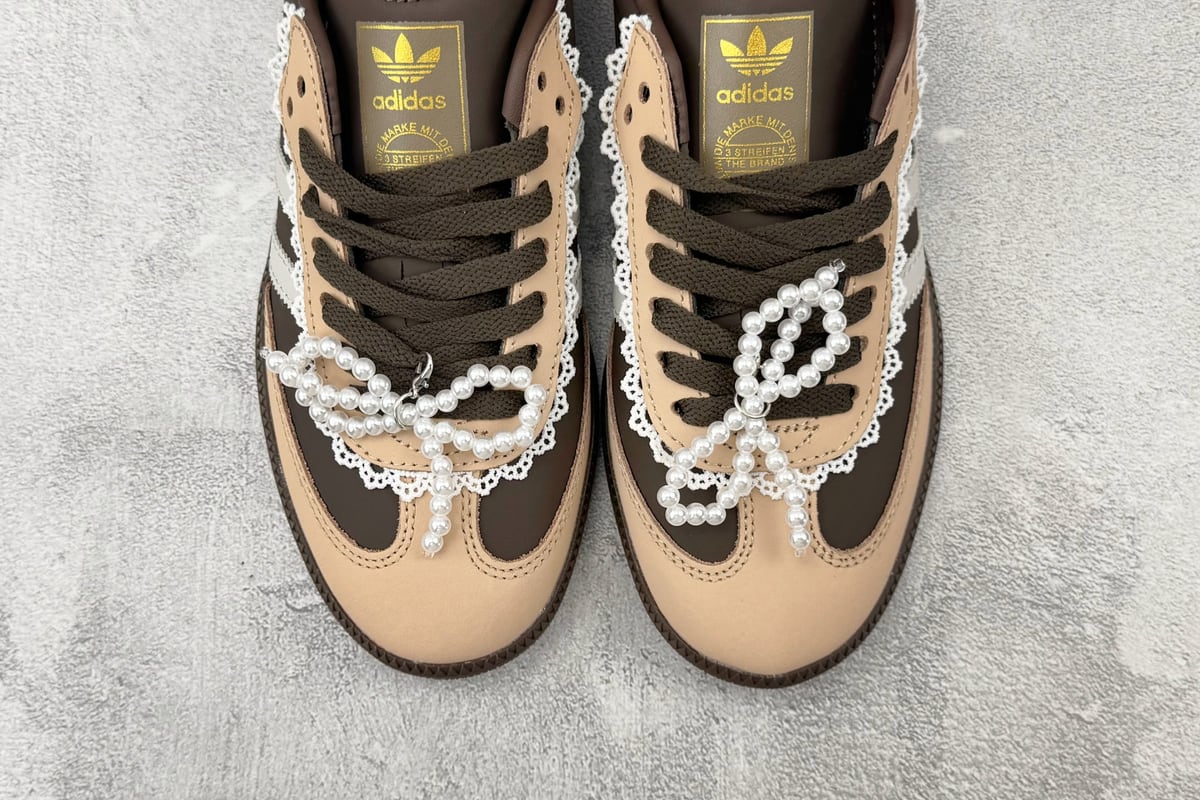 阿迪达斯 Adidas originals SAMBA OG 棕白橙 鞋标实拍图