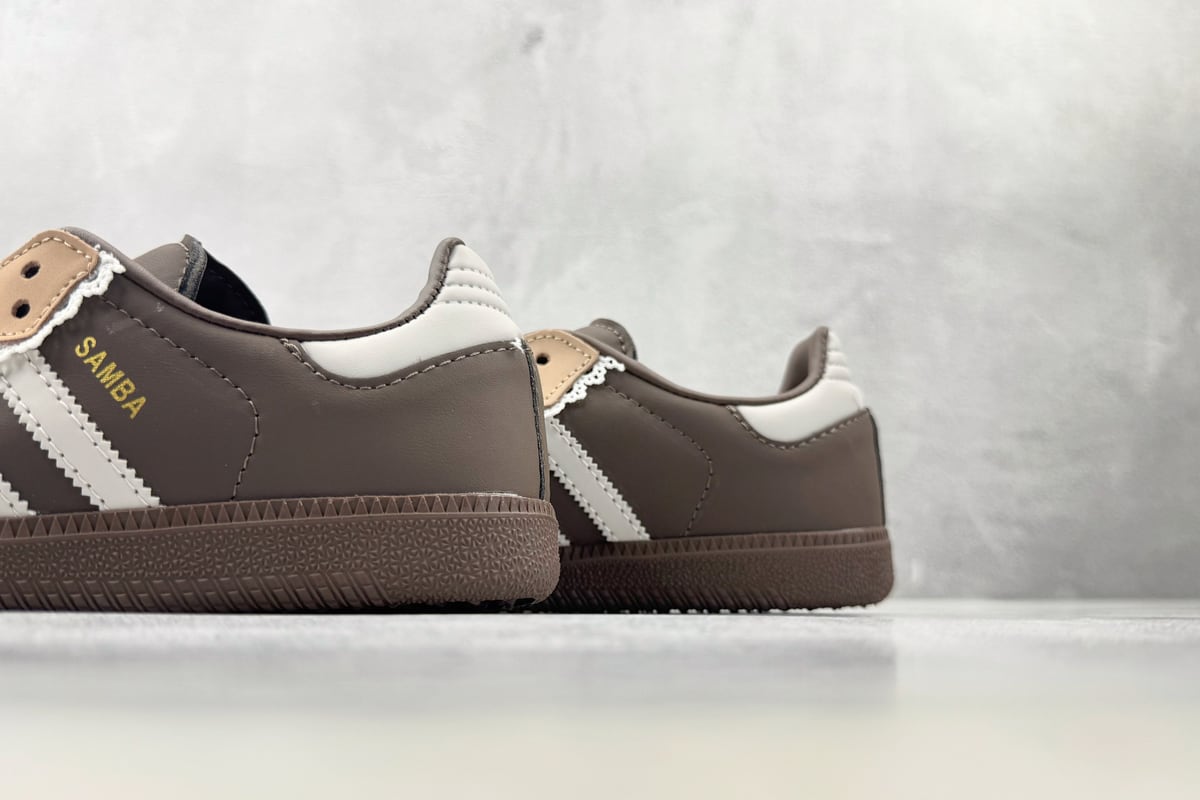 阿迪达斯 Adidas originals SAMBA OG 棕白橙 上脚实拍图