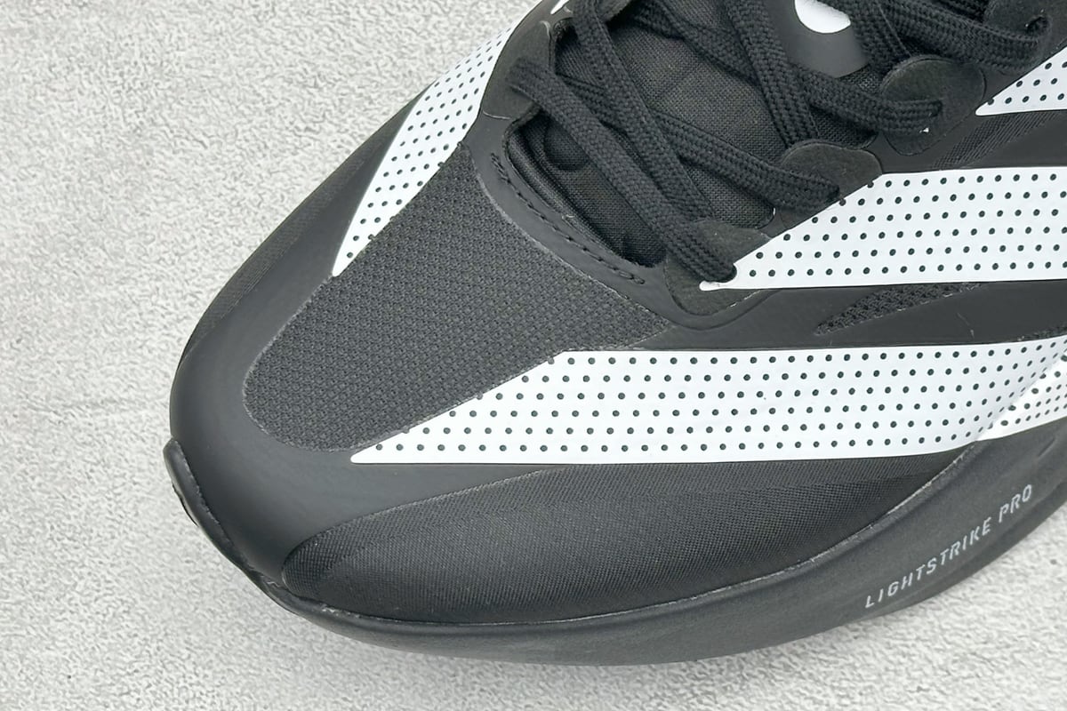 阿迪达斯 Adidas ADIZERO EVO SL 2 阿迪超轻透气缓震跑鞋 黑白 鞋标实拍图