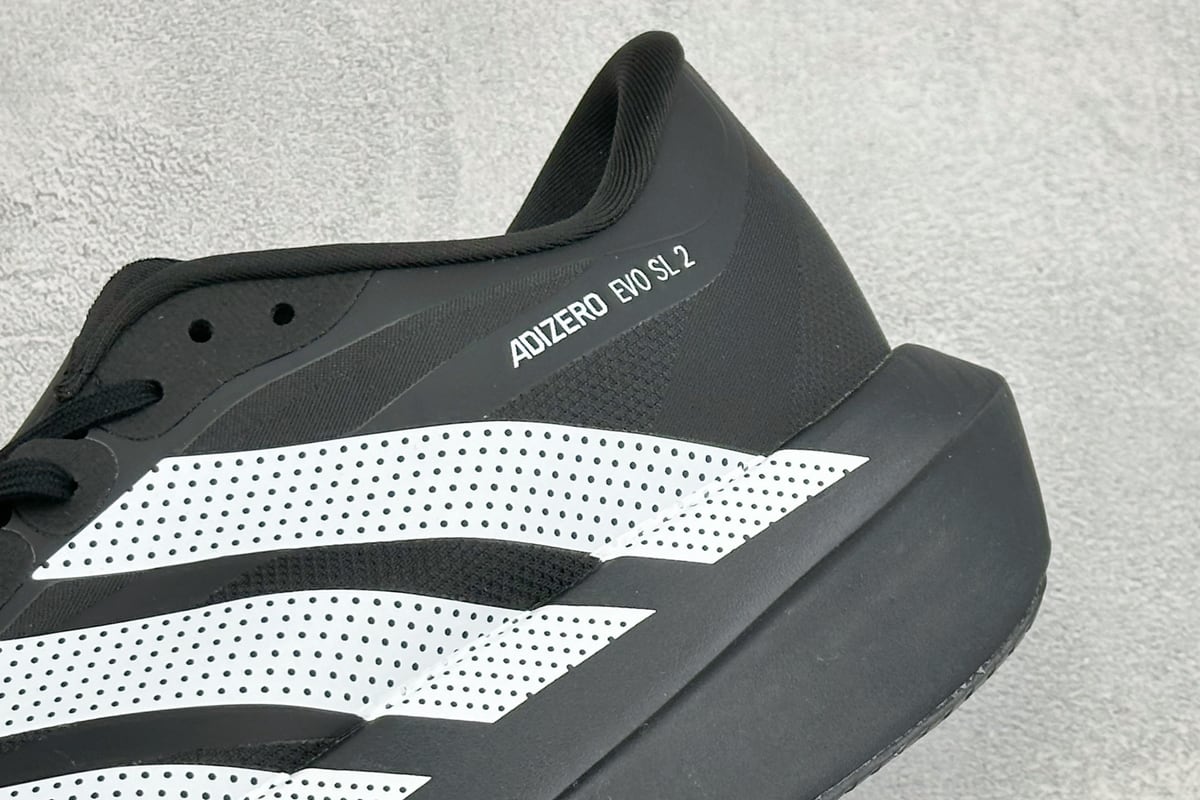 阿迪达斯 Adidas ADIZERO EVO SL 2 阿迪超轻透气缓震跑鞋 黑白 细节实拍图