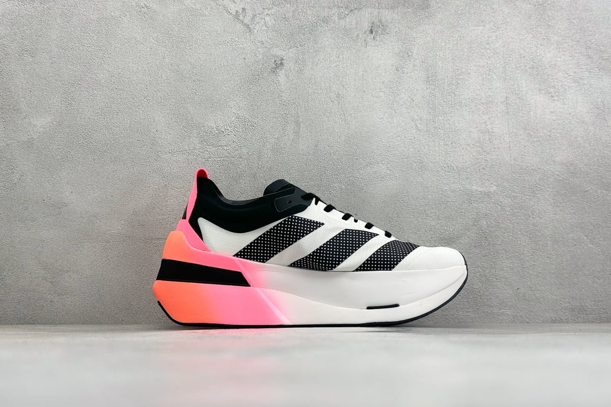 阿迪达斯 Adidas Adizero DROPSET ELITE 黑白 侧面实拍图
