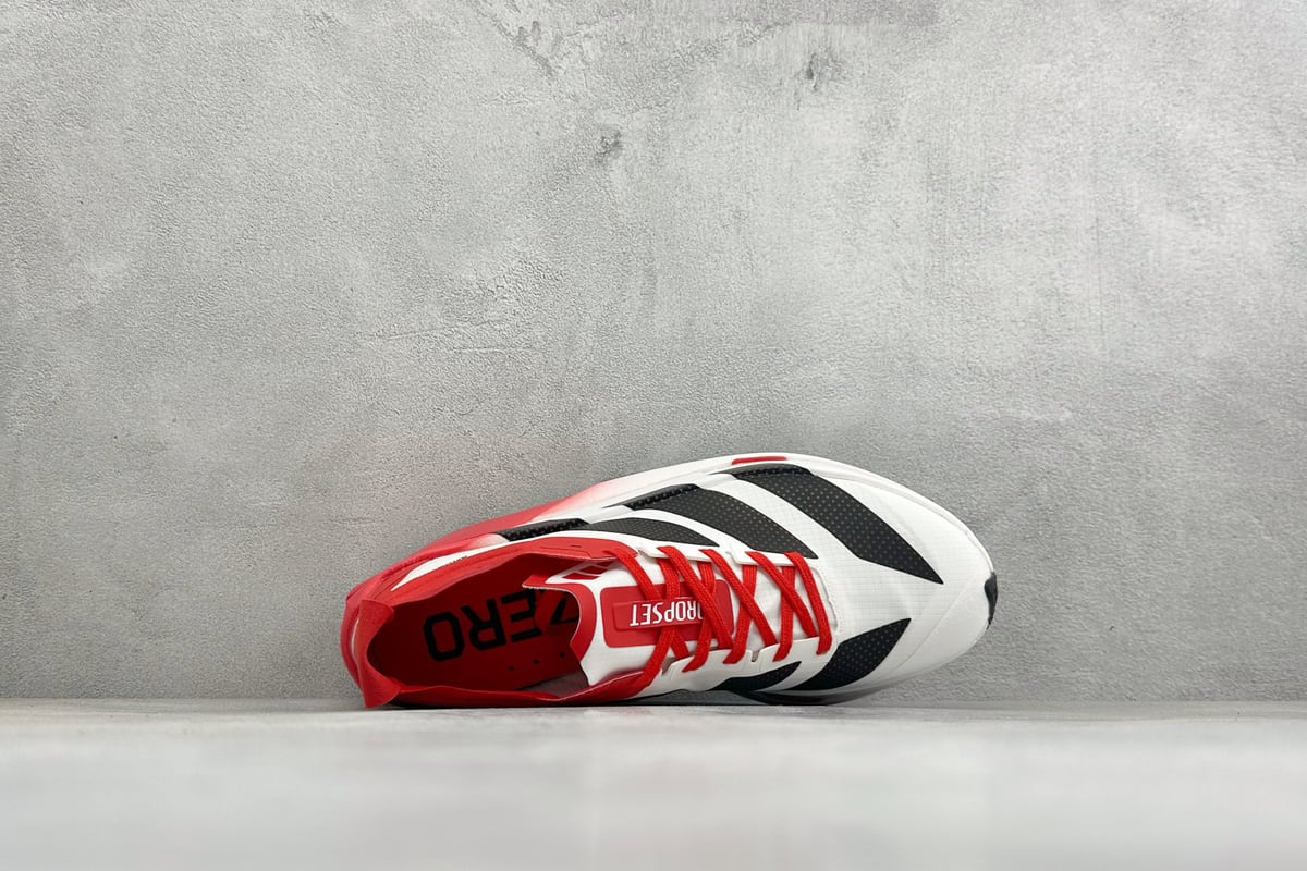 阿迪达斯 Adidas Adizero DROPSET ELITE 白红 背面实拍图