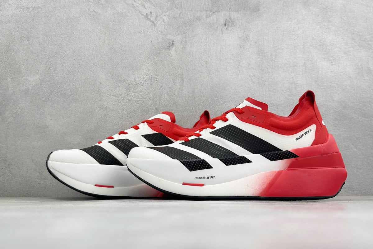 阿迪达斯 Adidas Adizero DROPSET ELITE 白红 鞋跟实拍图