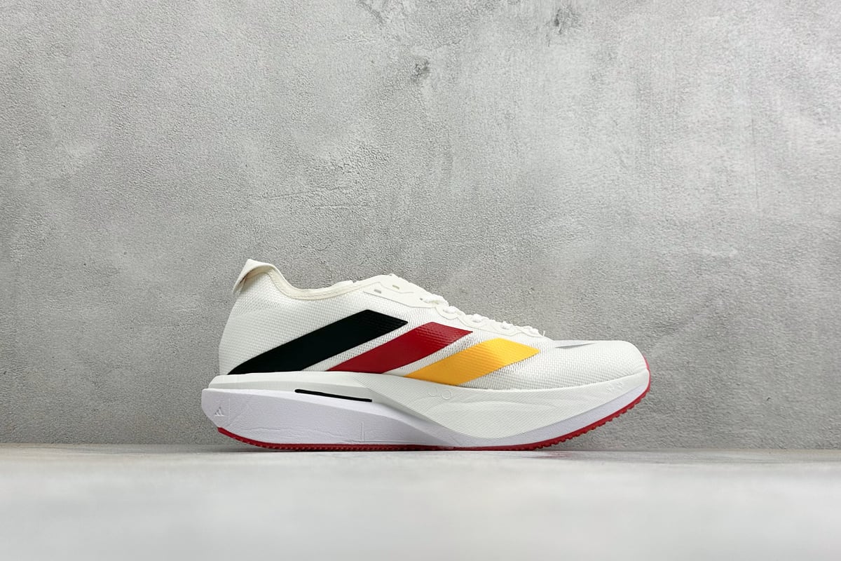 阿迪达斯 Adidas ZYRION PRO 舒适贴合防滑耐磨透气回弹跑步鞋 白红黄 侧面实拍图