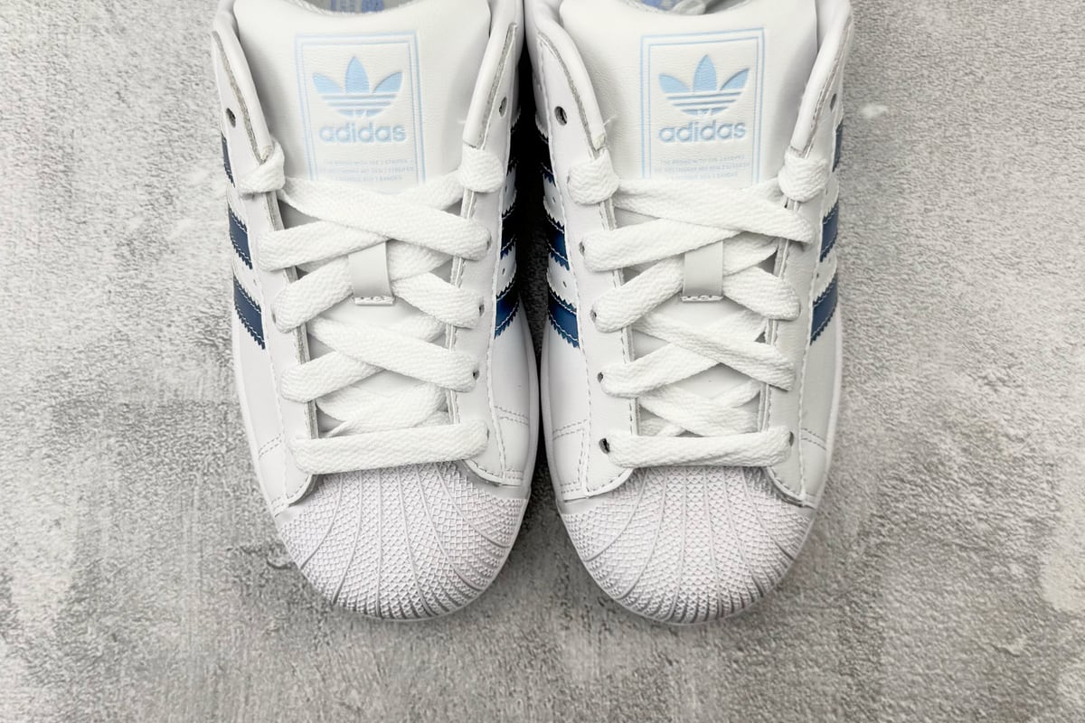 阿迪达斯 Adidas originals SUPERSTAR 2 白蓝 鞋标实拍图