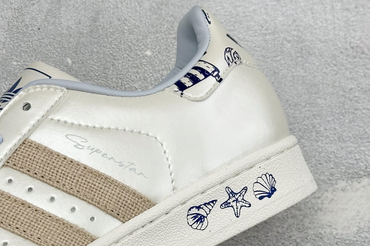 阿迪达斯 Adidas Originals Superstar 贝壳头板鞋 白蓝黑 细节实拍图