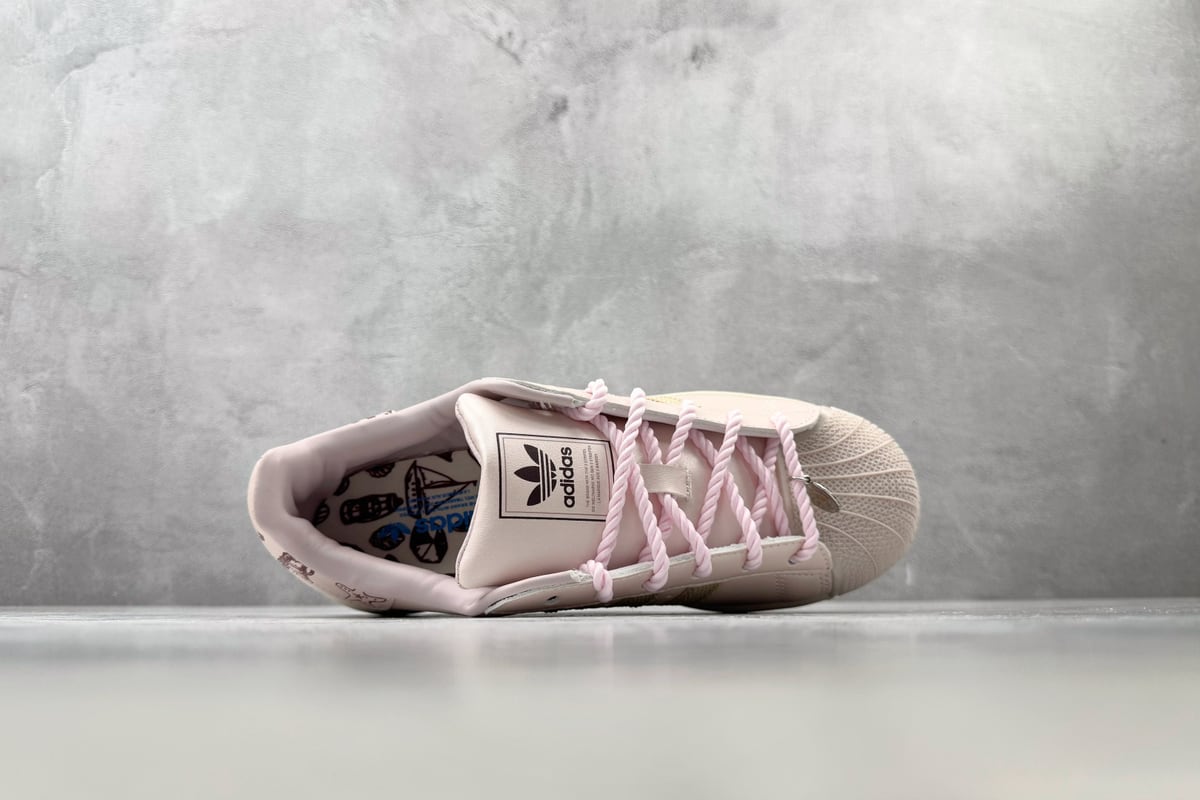 阿迪达斯 Adidas originals SUPERSTAR 2 石英色 粉米 背面实拍图