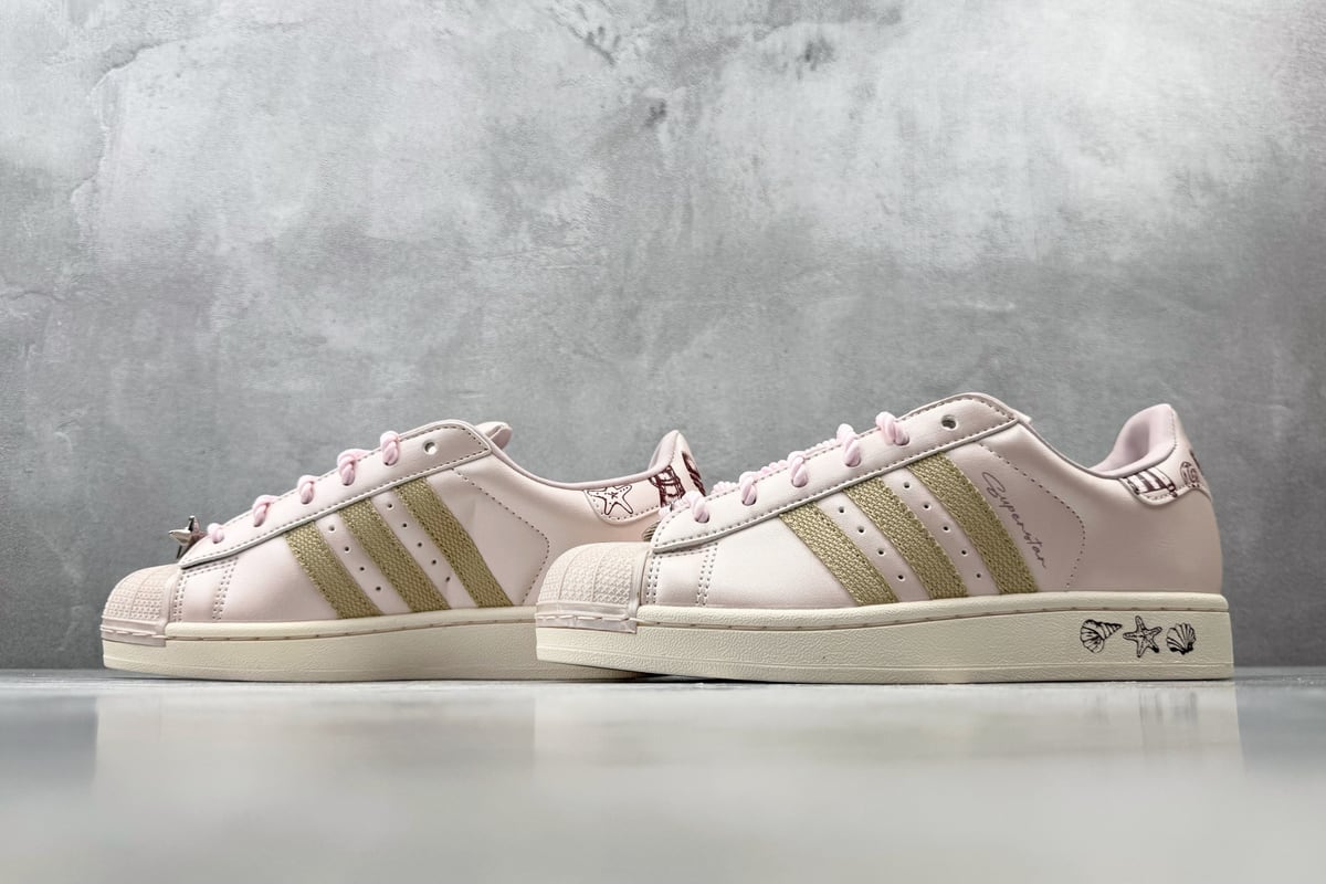 阿迪达斯 Adidas originals SUPERSTAR 2 石英色 粉米 鞋跟实拍图