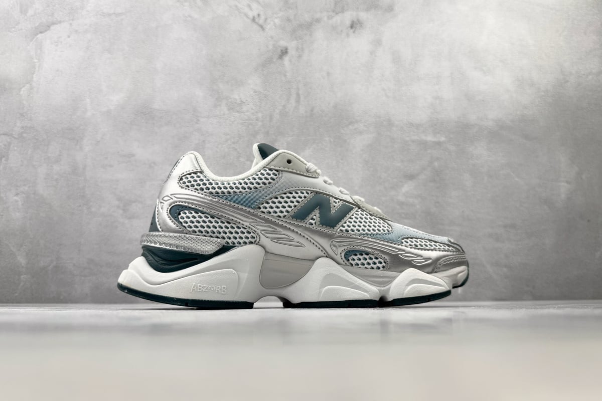 新百伦 New Balance NB 9060 白绿 侧面实拍图